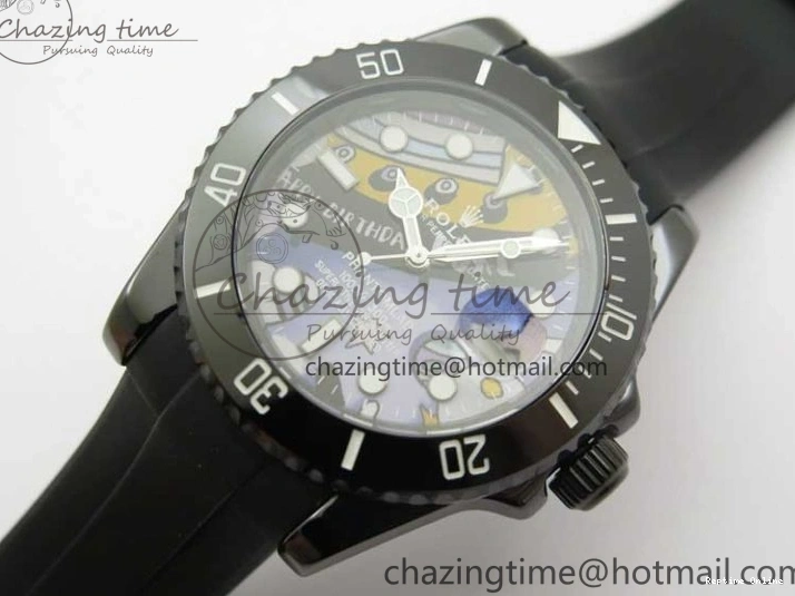 0601 FashionForward Submariner 40mm Black Ceramic 5GF Best Edition Painting Dial on Black Rubber Strap SA 2467